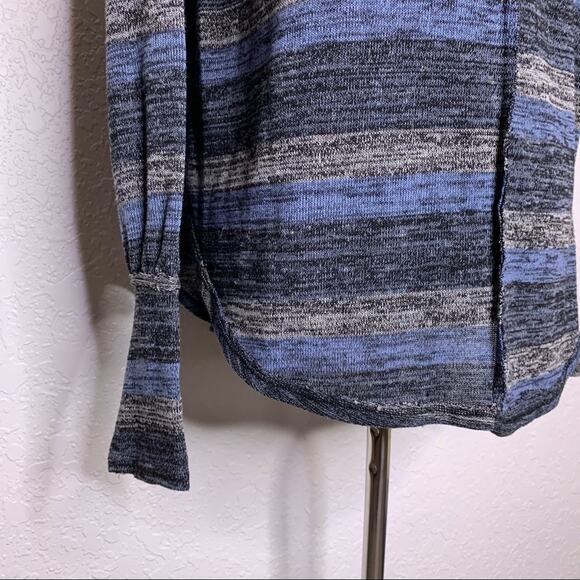 Free People blue gray scoop neck linen blend sweater size Extra Small XS - Picture 3 of 13